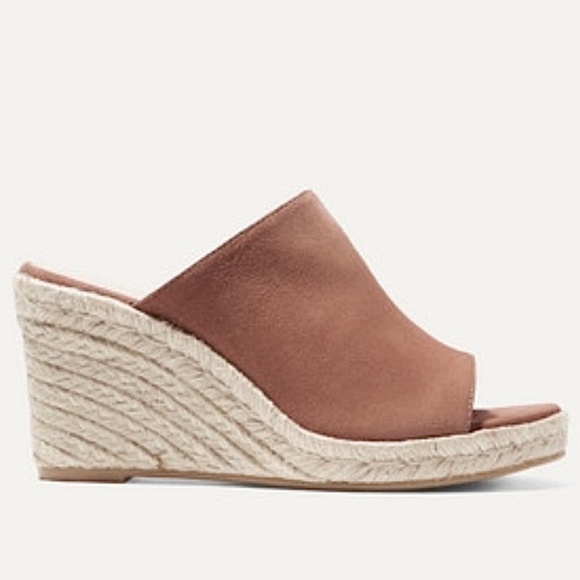 STUART WEITZMAN Marabella Basket Brown Suede Espadrille Wedges Mules Sandals 9 - Picture 3 of 8